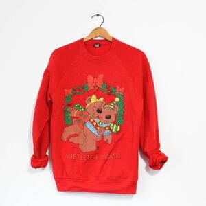 Vintage Mistletoe Mama Christmas Sweatshirt Large